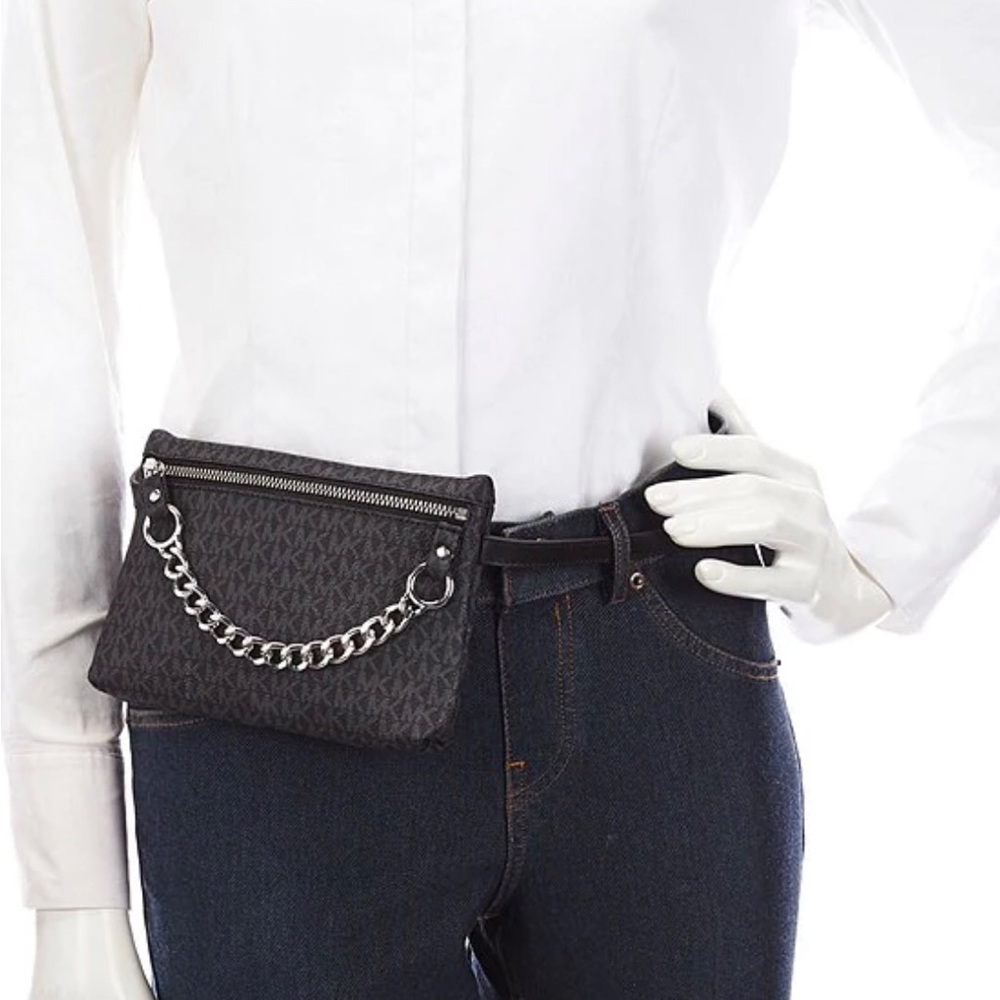 Michael Kors Signature Logo Pull Chain Belt Bag